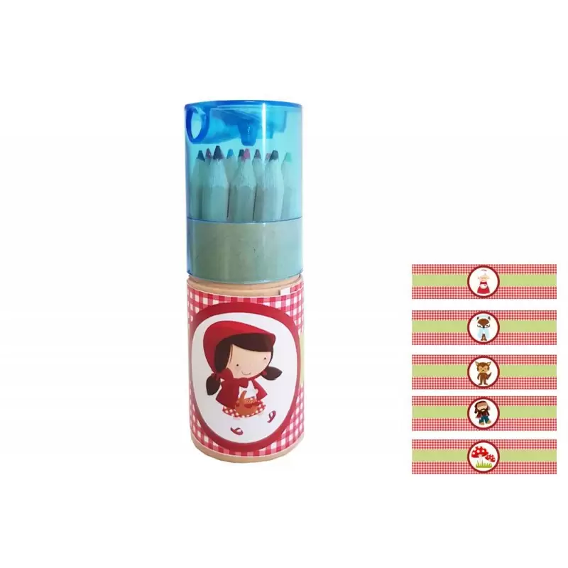 Pastelli cilindro Cappuccetto Rosso - 10 pz