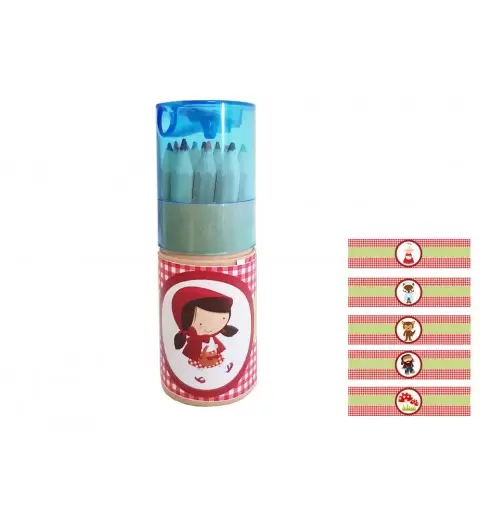 Pastelli cilindro Cappuccetto Rosso - 10 pz