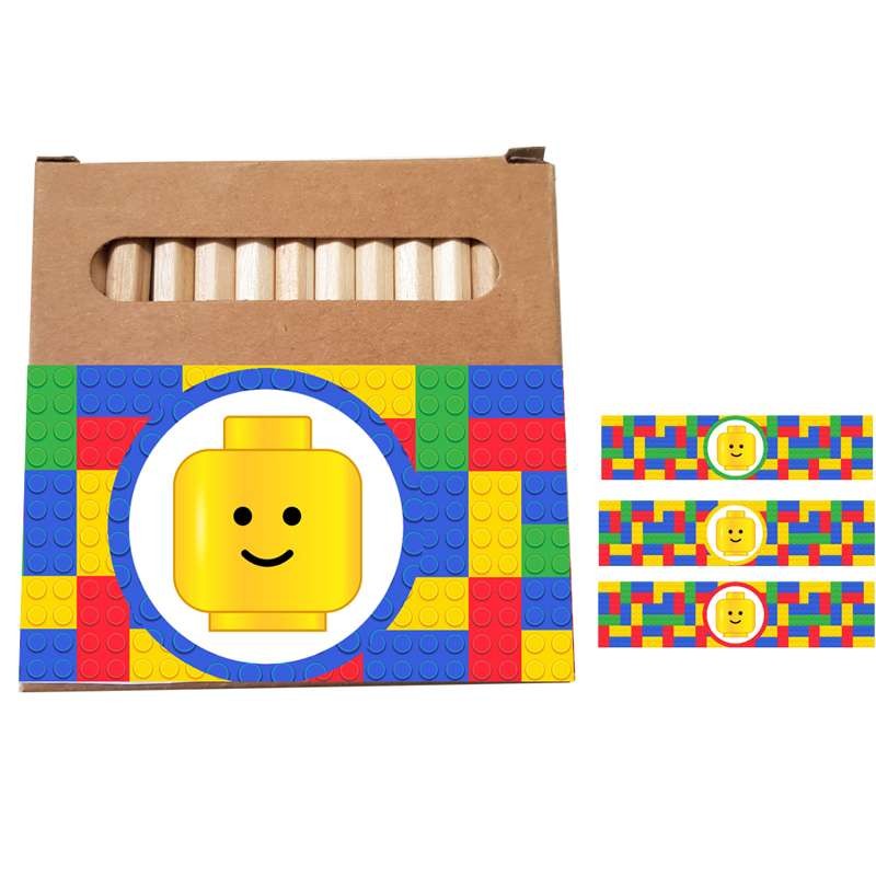 Pastelli Lego block party astuccio con adesivi - 10 pz