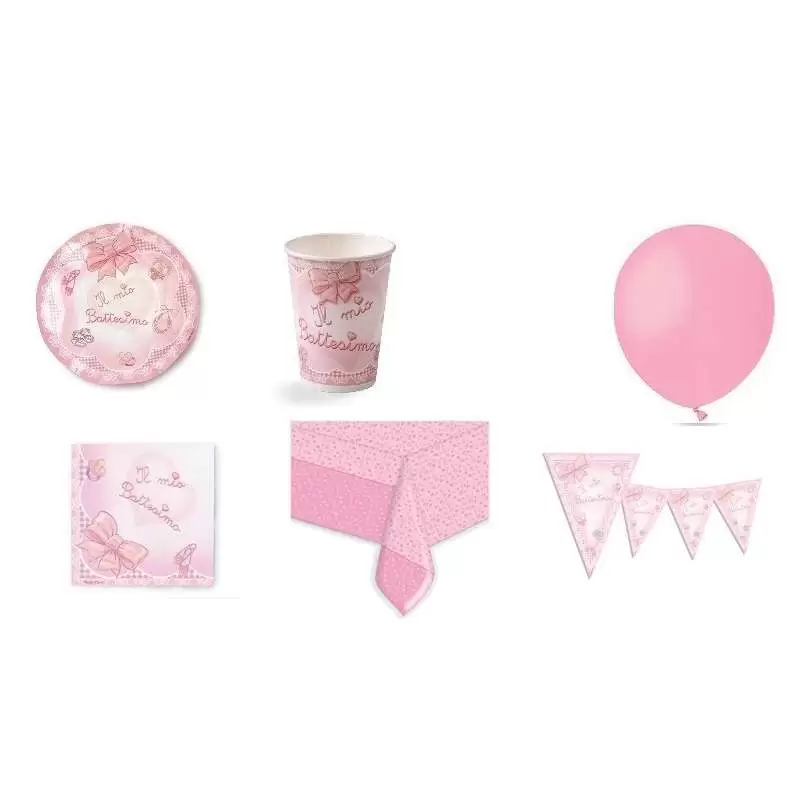 KIT N 1 IL MIO BATTESIMO FIOCCO ROSA