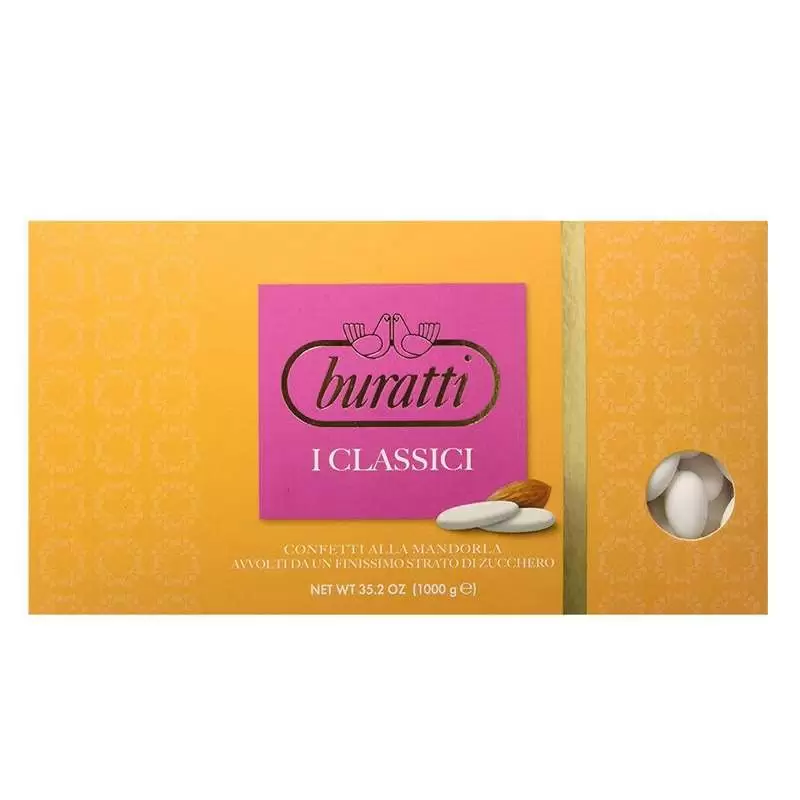 Confetti Buratti i classici alla mandorla pelata bianchi
