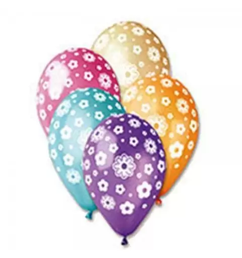 Palloncini fiori multicolor 5 pz 
