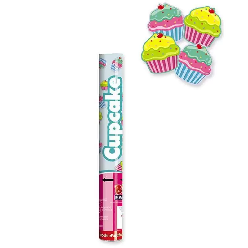 Tubo spara coriandoli cupcake