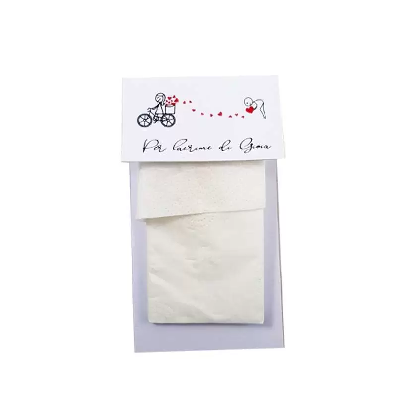 CARTONCINO PORTAFAZZOLETTI MATRIMONIO BICI