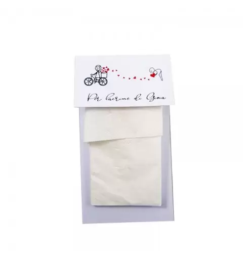 CARTONCINO PORTAFAZZOLETTI MATRIMONIO BICI