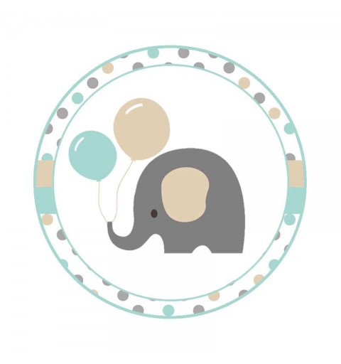 Festa di carta elefantino - etichette e adesivi