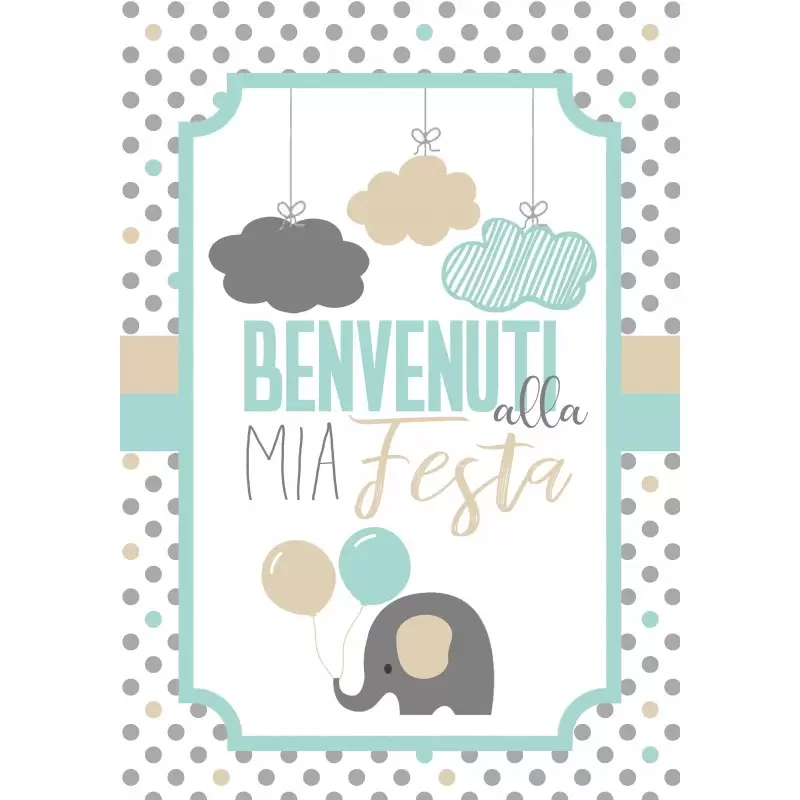Cartellone di benvenuto elefantino