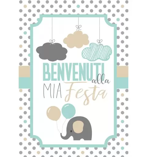 Cartellone di benvenuto elefantino