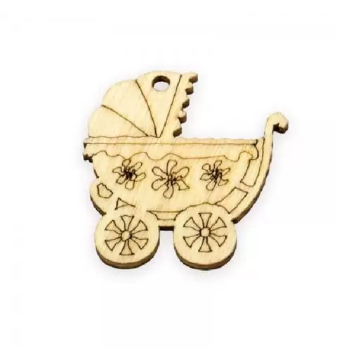 CARROZZINA DI LEGNO - 1 PZ