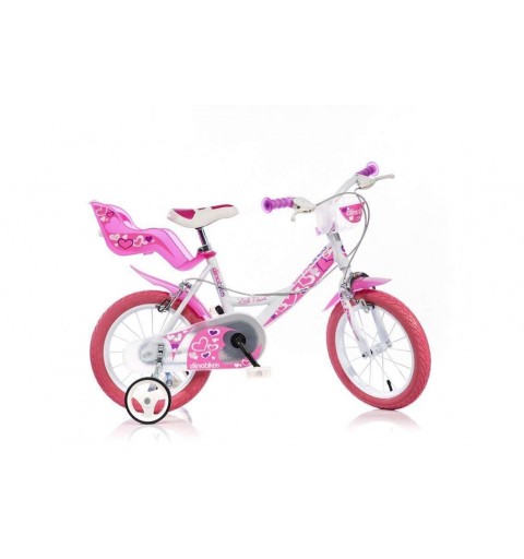 Bicicletta per bamnina rosa con cuori
