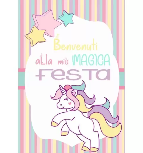 Cartellone di benvenuto unicorno