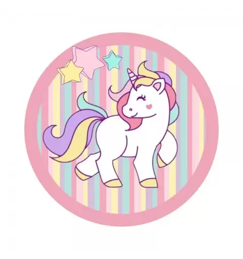 Adesivo tondo unicorno