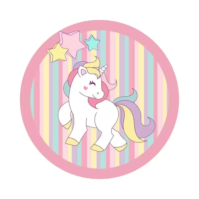 Adesivo tondo unicorno