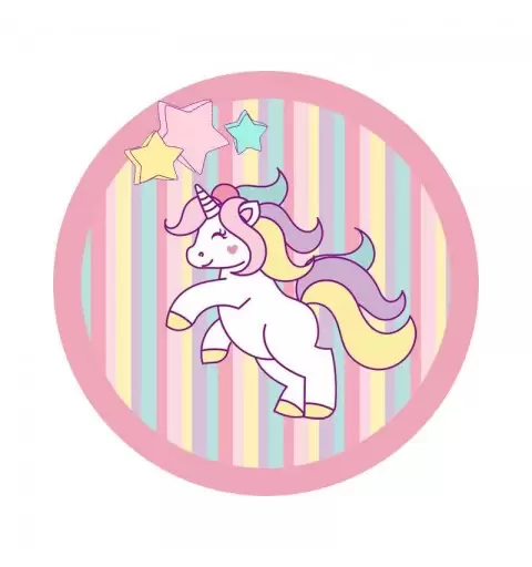 Adesivo tondo unicorno