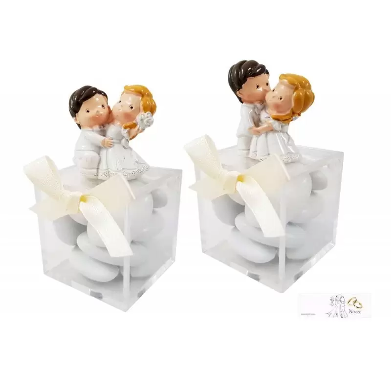 Bomboniere sposini con scatoline plexiglass