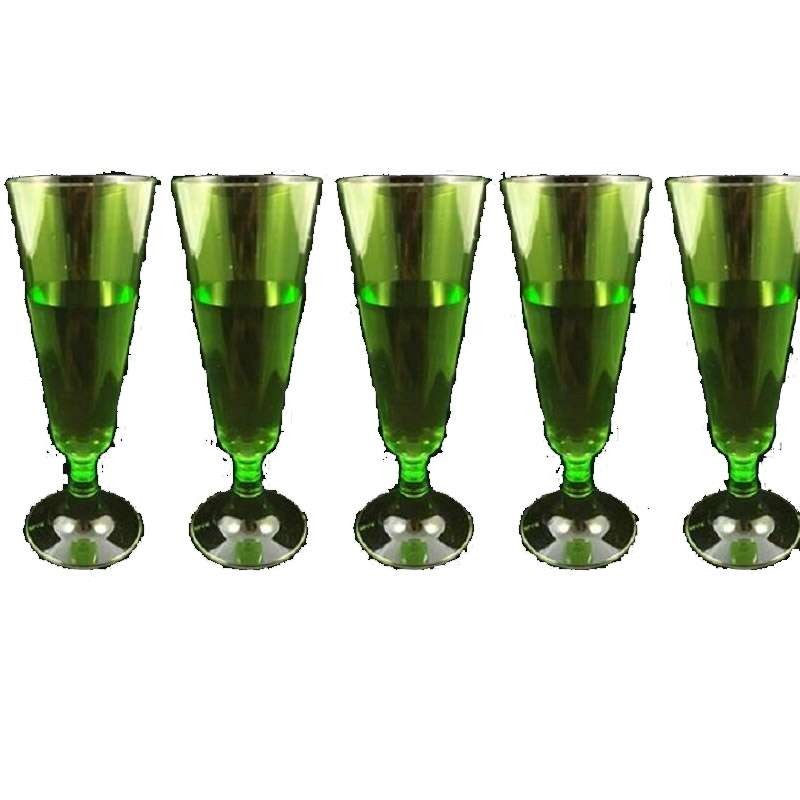 Flute verdi di plastica calici - 36 pz