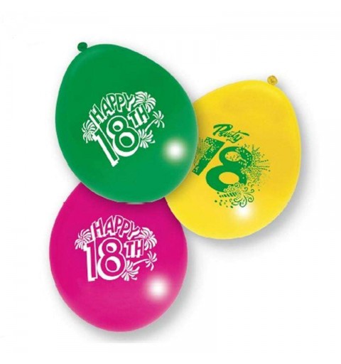 KIT N. 11 - 48 PZ.  COORDINATO COMPLEANNO 18 ANNI + FESTONI E PALLONCINI