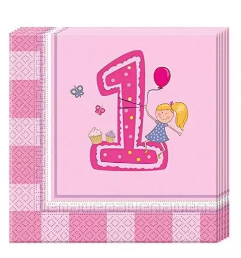 Tovaglioli primo compleanno bambina