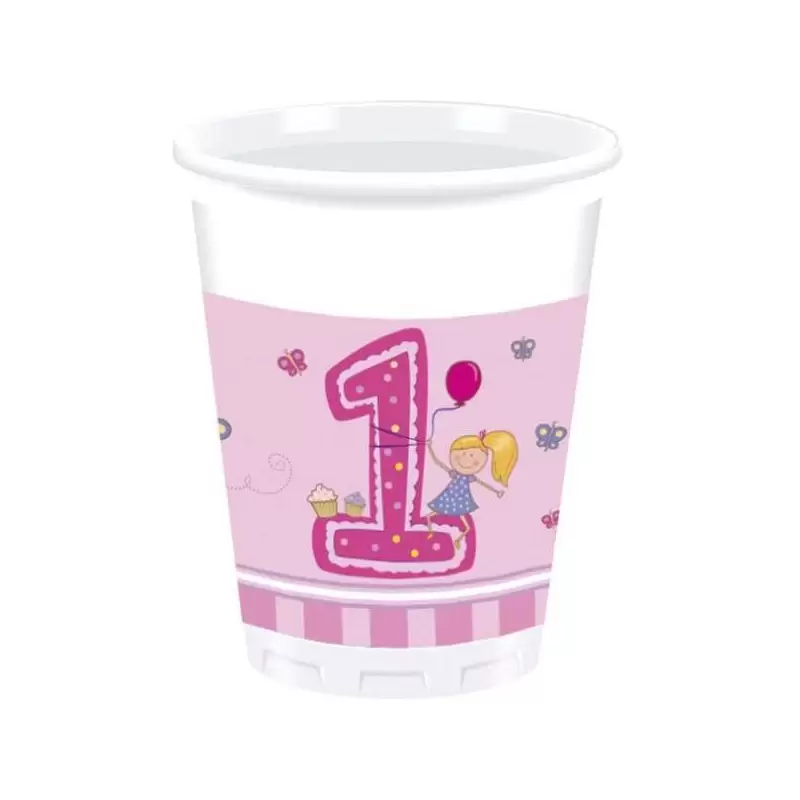 Bicchieri primo compleanno bambina