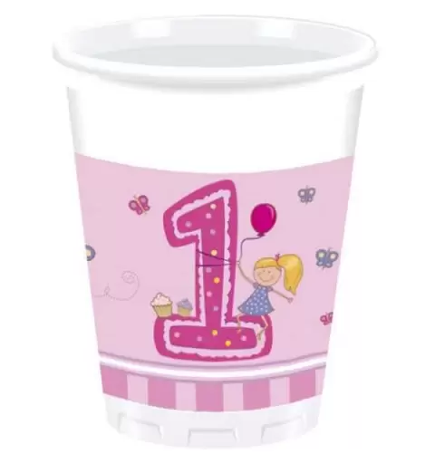 Bicchieri primo compleanno bambina