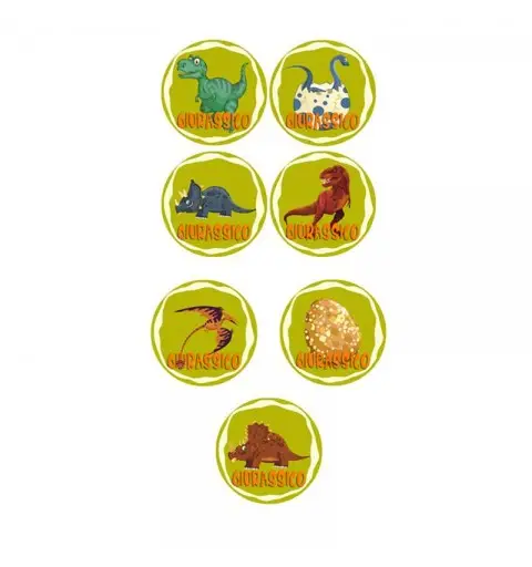 Adesivo tondo dinosauri