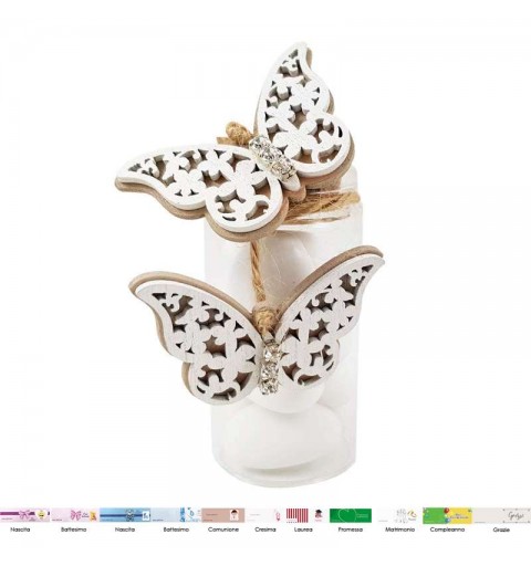 Bomboniere farfalle bicolor con provette