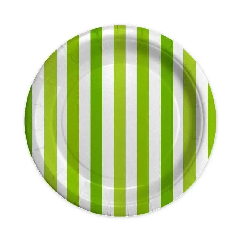 PIATTI STRISCE VERDE MELA 10 PZ