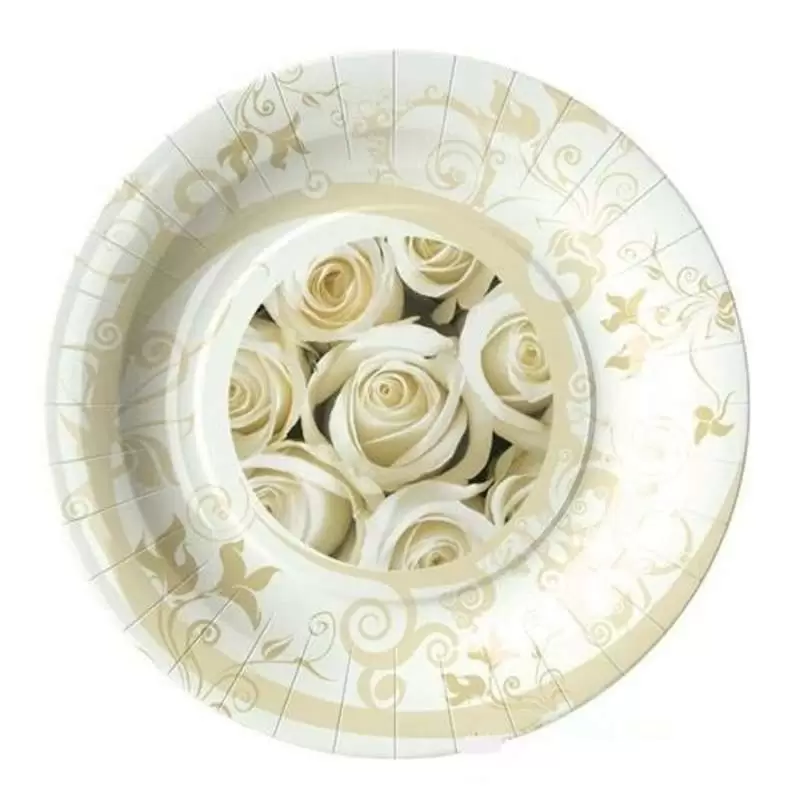 Piatti matrimonio rose bianche