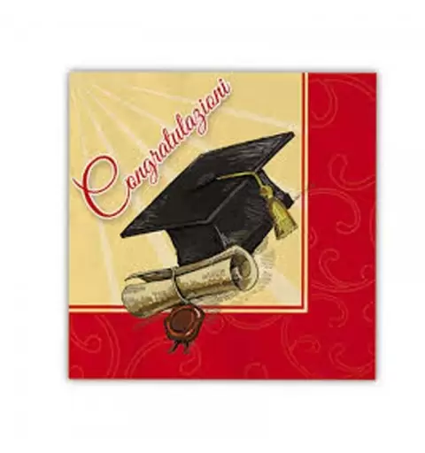 Tovaglioli laurea rossa