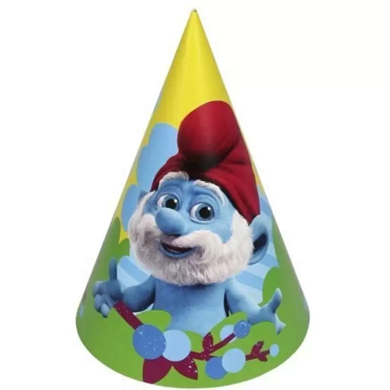 CAPPELLINI IN CARTONCINO PUFFI PER FESTA DI COMPLEANNO