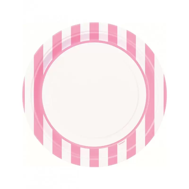 Piatti pois unique strisce rosa