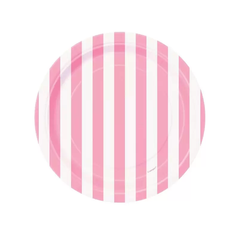 Piattini strisce rosa unique