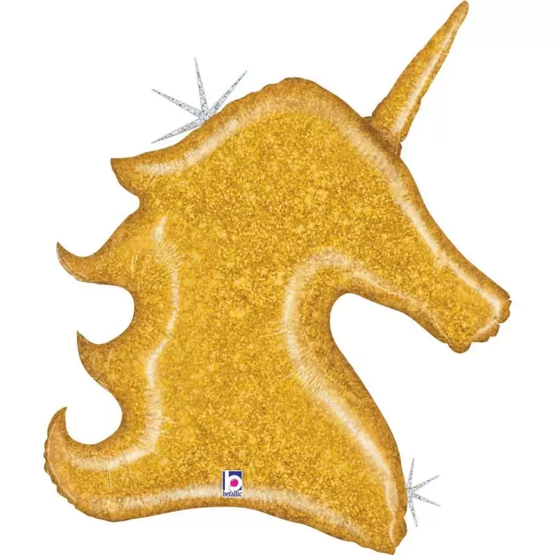 Supershape a forma di testa di unicorno di colore oro 