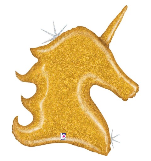 Supershape a forma di testa di unicorno di colore oro 