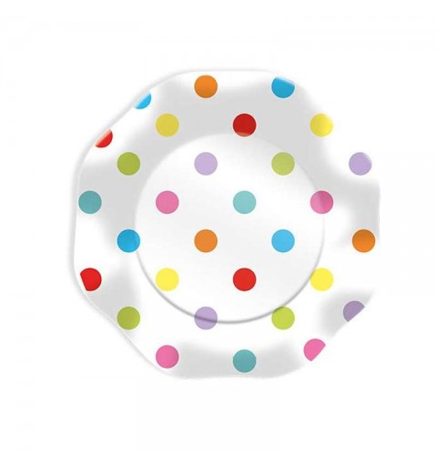 Piattini pois colorati bianchi