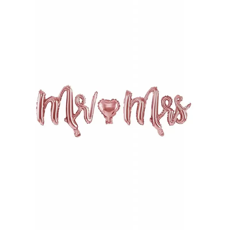 Mr&Mrs foil palloncini rose gold