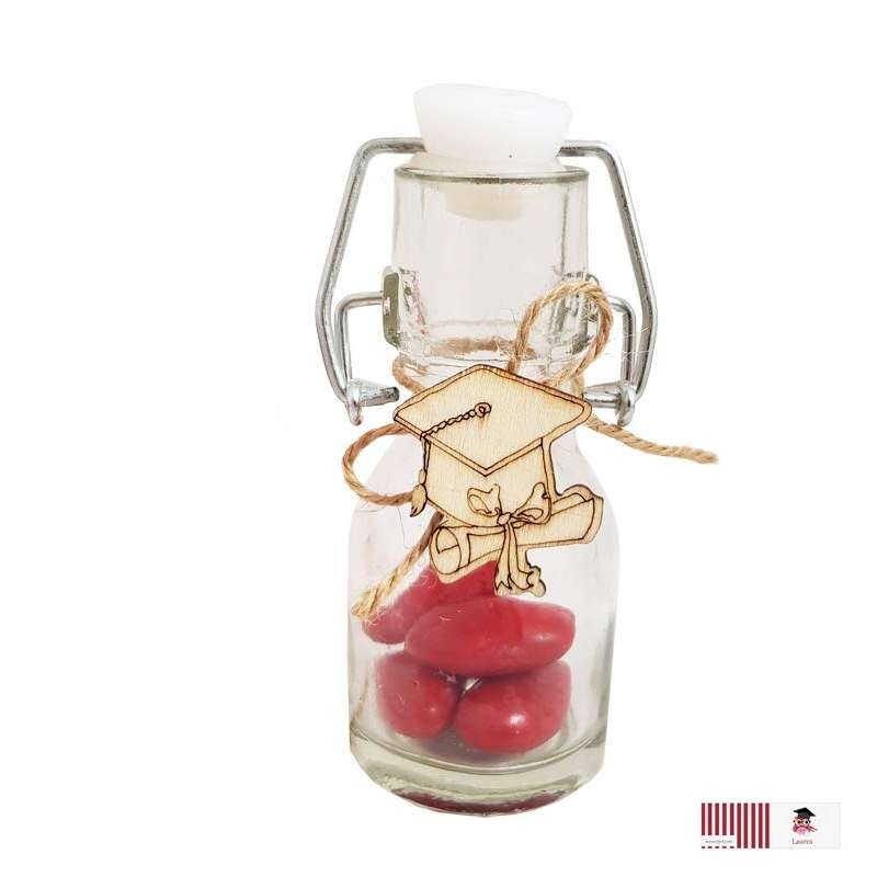 Mini bottigliette con tocco di legno bomboniere laurea