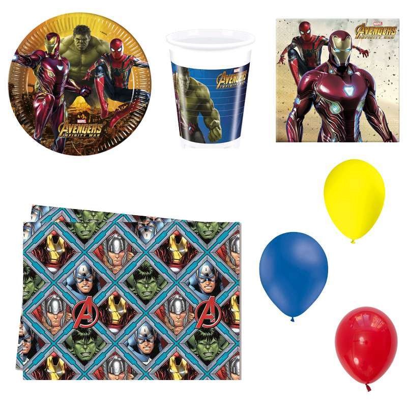 Kit Party Avengers bicchieri palloncino tovaglia tovaglioli piatti