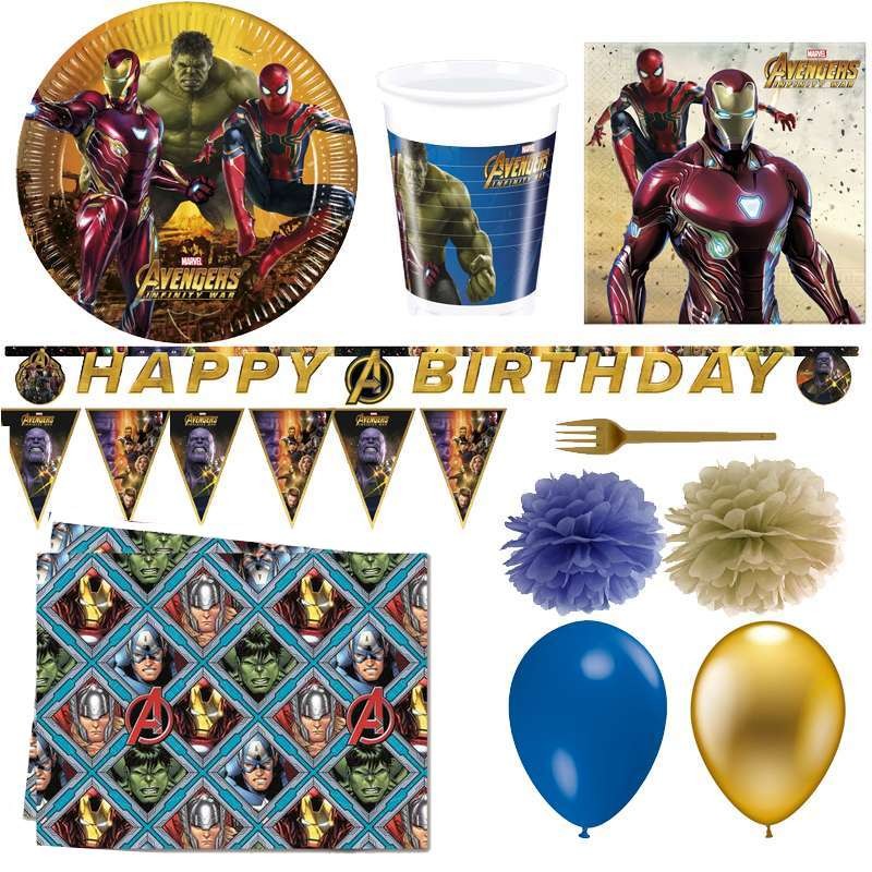 KIT N.64 AVENGERS INFINITY WAR - ACCESSORI FESTA A TEMA 64 PERSONE