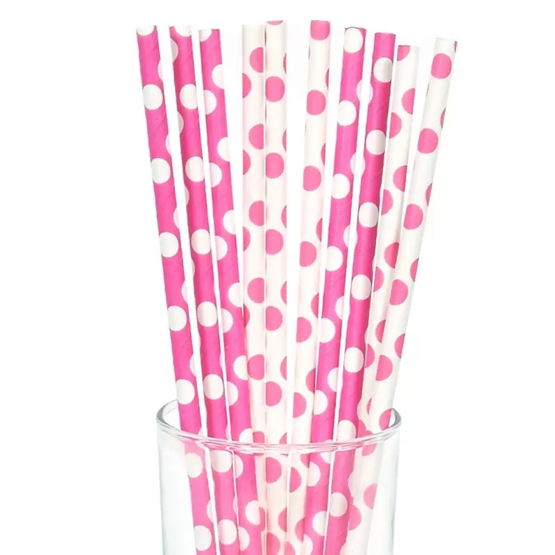30 X CANNUCCE POIS VERDE MELA BIANCHI 20 CM 62081