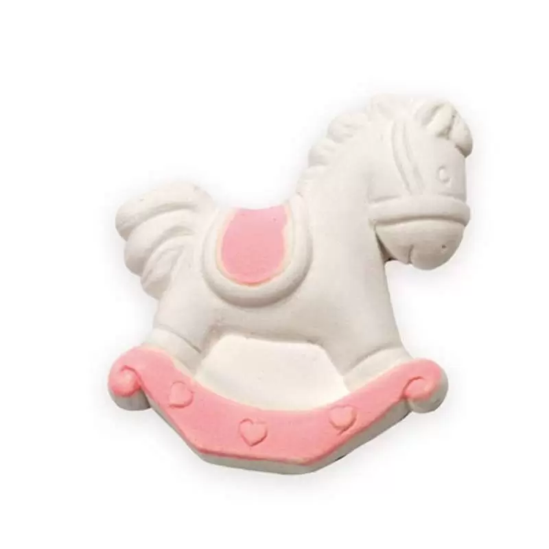 Cavalluccio dondolo rosa gesso