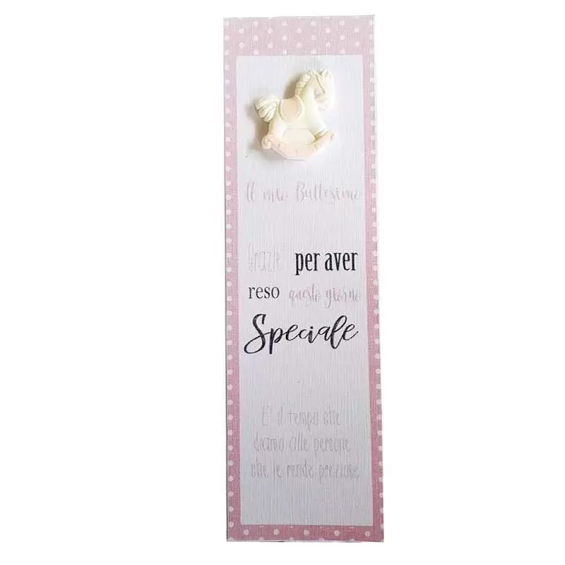 Segnaposto cavalluccio a dondolo rosa bimba