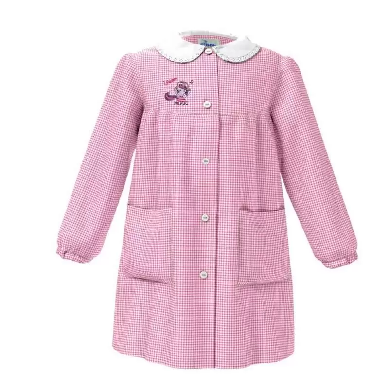 Grembiule rosa quadretti unicorno