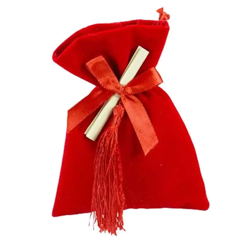 Sacchetto velluto rosso laurea