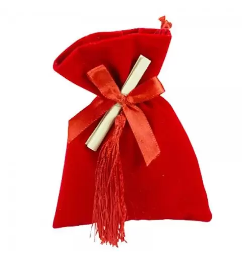 Sacchetto velluto rosso laurea