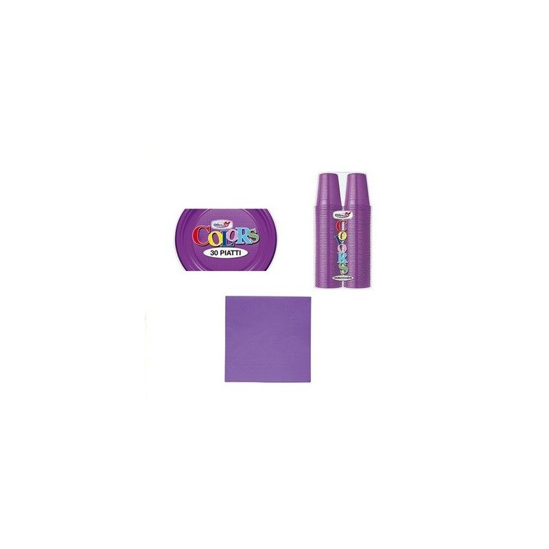 COORDINATO TAVOLA PER FESTE MONOCOLORE VIOLA