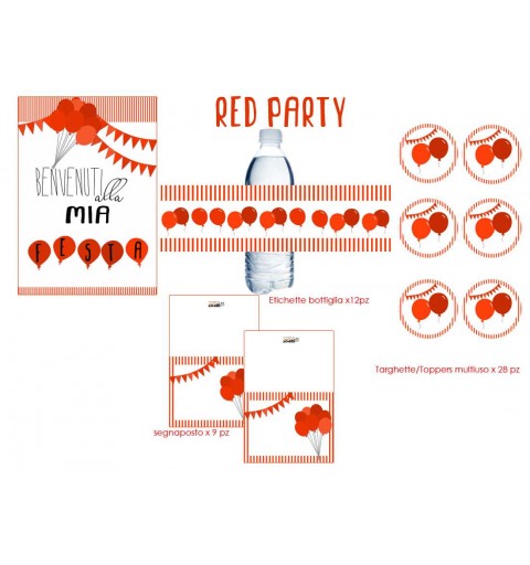 Set carta red party