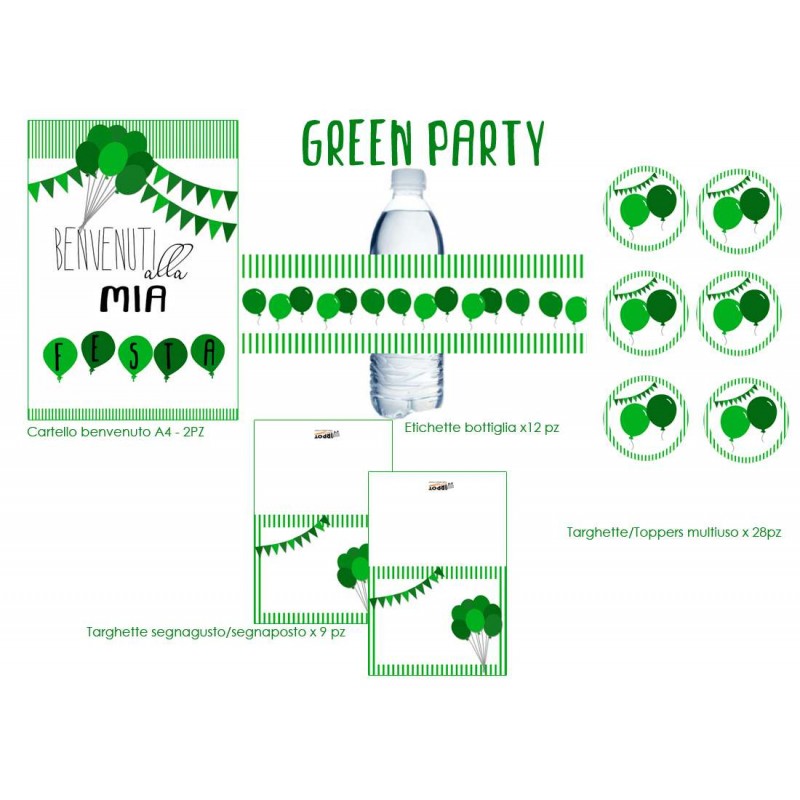 Festa di carta green party verde