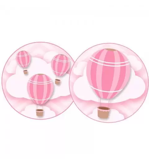 Bolle di sapone mongolfiera rosa