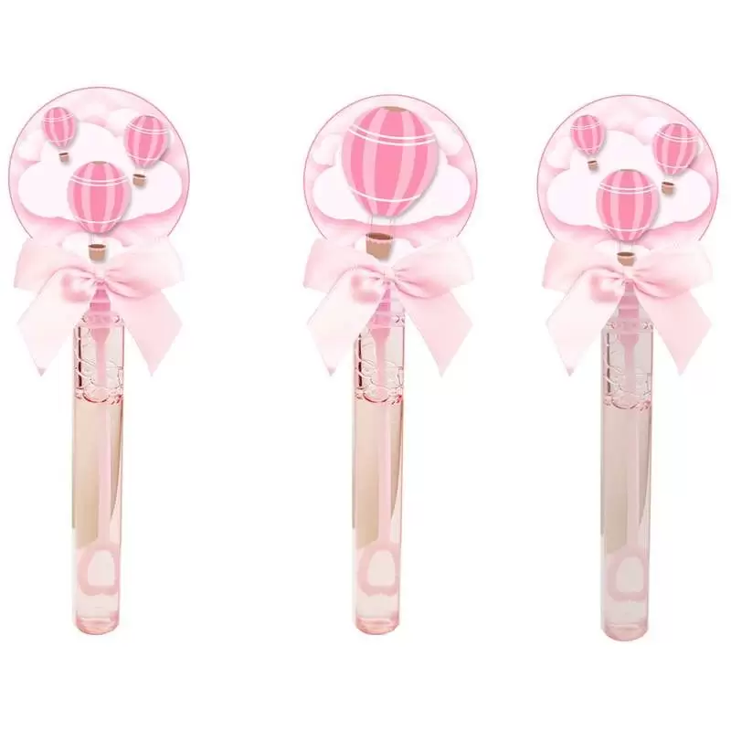 Bolle di sapone mongolfiera rosa
